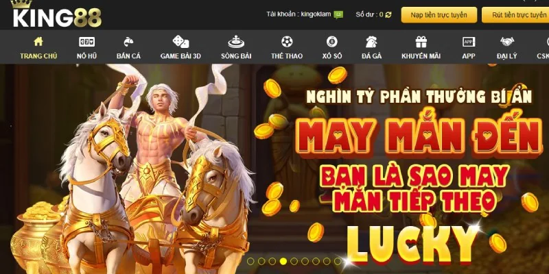 Giao diện của trang chủ nhà cái KUBET. 